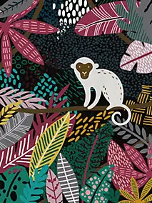 Affiche Monkey multicouleur Dada Art l.30 x H.40 cm