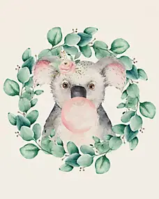 Affiche Child Koala multicouleur Dada Art l.24 x H.30 cm