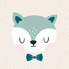 Affiche Renard vert Dada Art l.30 x H.30 cm