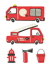 Affiche Fireman rouge Dada Art l.30 x H.40 cm