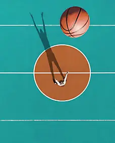 Affiche Basket-ball bleu Dada Art l.40 x H.50 cm