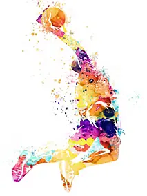 Affiche Dunk multicouleur Dada Art l.30 x H.40 cm