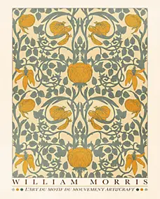 Affiche William Morris l'art du motif du mouvement art & craft fleurs feuilles Dada Art l.40 x H.50 cm