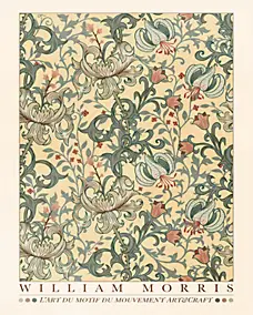 Affiche William Morris jaune Dada Art l.40 x H.50 cm