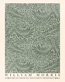 Affiche William Morris vert foncé Dada Art l.40 x H.50 cm