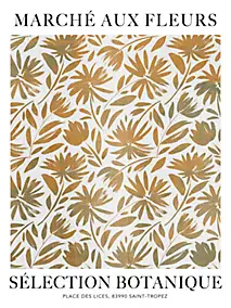 Affiche Marché aux fleurs orange Dada Art l.30 x H.40 cm