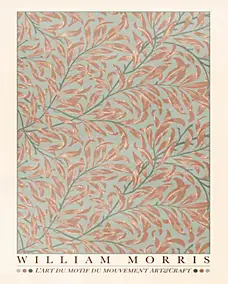 Affiche William Morris l'art du motif du mouvement art & craft feuilles Dada Art l.40 x H.50 cm