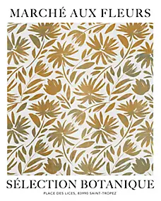Affiche "Marché aux fleurs sélection botanique" Dada Art l.40 x H.50 cm marron