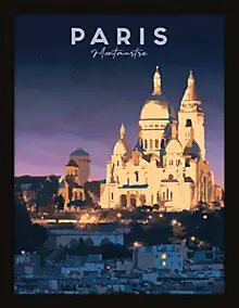 Image encadrée Montmartre Dada Art cadre noir 30x40 cm