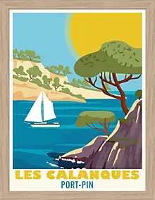 Image encadrée les calanques Dada Art cadre en bois 30x40 cm