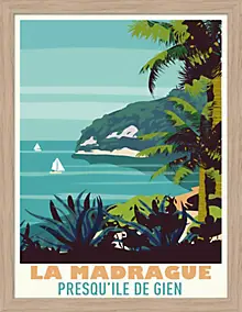 Image encadrée la madrague Dada Art en bois 30x40 cm