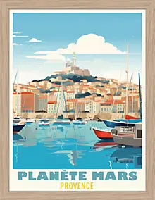 Image encadrée Marseille Dada Art cadre en bois 30x40 cm