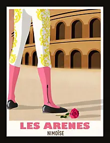Image encadrée les arènes Niçoise Dada Art cadre noir 30x40 cm