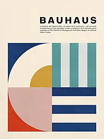 Affiche Bauhaus pastel l.30 x H.40cm Dada Art