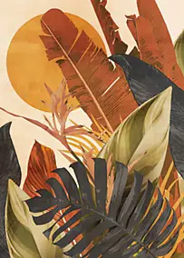Affiche feuilles terracotta L.50 x H.70cm Dada Art