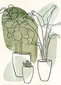 Affiche bouquet de fleurs vert L.40 x H.50cm Dada Art