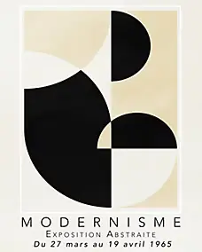 Affiche moderniste beige et noir l.40 x H.50 cm Dada Art