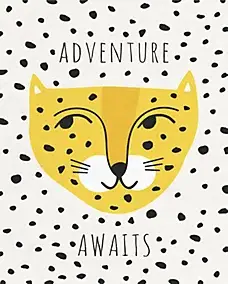 Affiche Léopard " Adventure awaits " l.24 x l.30 cm Dada Art