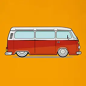 Affiche van orange l.30 x l.30 cm Dada Art
