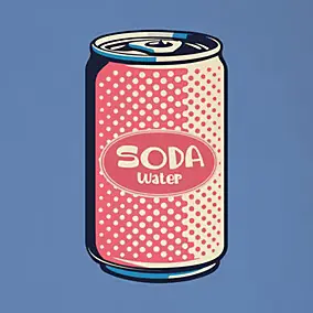 Affiche vintage soda water bleu l.30 x l.30 cm Dada Art