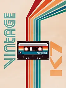 Affiche vintage cassette K7 l.30 x l.40 cm Dada Art