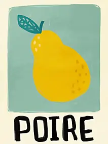 Affiche moderne poire l.30 x l.40 cm Dada Art