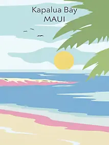 Affiche plage Kapalua Bay l.30 x l.40 cm Dada Art