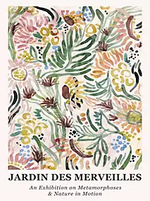 Affiche jardin des merveilles pastel l.30 x l.40 cm Dada Art