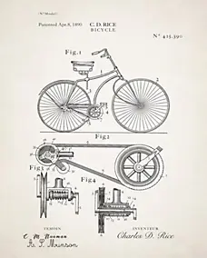 Affiche vintage de brevet de vélo l.24 x H.30 cm Dada Art