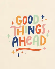 Affiche " Good things " multicouleurs sur fond beige l.24 x l.30 cm Dada Art