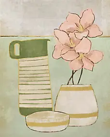Affiche vintage fleur et cruche pastel l.24 x l.30 cm Dada Art
