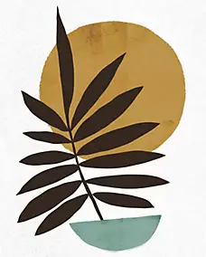 Affiche tige abstraite ocre l.24 x l.30 cm Dada Art