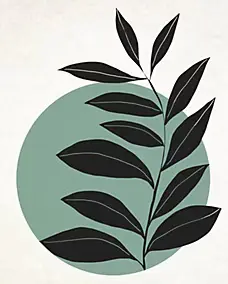 Affiche tige abstraite vert l.24 x l.30 cm Dada Art