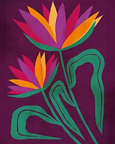 Affiche fleurs violettes l.24 x l.30 cm Dada Art