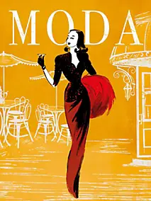 Affiche " Moda " orange l.30 x l.40 cm Dada Art