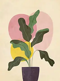 Affiche feuille de bananier sur fond beige l.30 x H.40 cm Dada Art