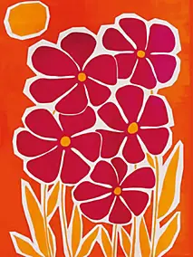 Affiche grosses fleurs roses l.30 x H.40 cm Dada Art