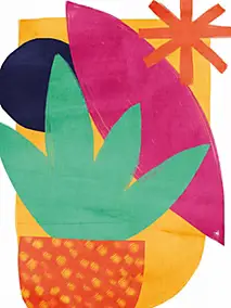 Affiche fleurs multicouleurs l.30 x H.40 cm Dada Art