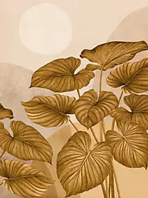 Affiche feuilles ocre l.30 x H.40 cm Dada Art