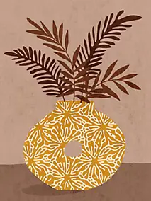 Affiche vase ocre l.30 x H.40 cm Dada Art