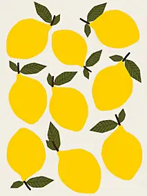 Affiche citrons jaunes l.30 x H.40 cm Dada Art