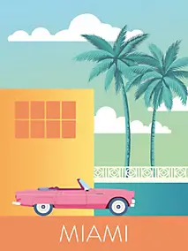 Affiche " Miami " l.30 x H.40 cm Dada Art