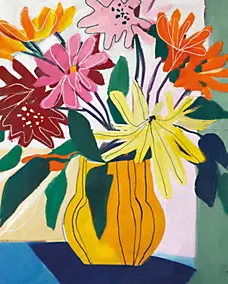 Affiche bouquet multicouleurs l.40 x H.50 cm Dada Art