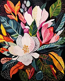 Affiche fleurs multicouleurs l.40 x H.50 cm Dada Art