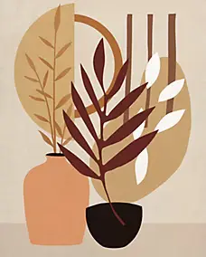 Affiche dessin plante beige l.40 x H.50 cm Dada Art