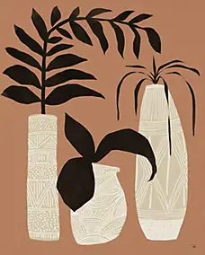 Affiche poterie sur fond terracotta l.30 x l.40 cm Dada Art