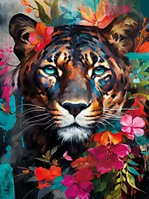 Affiche tigre multicouleurs l.60 x l.80 cm Dada Art