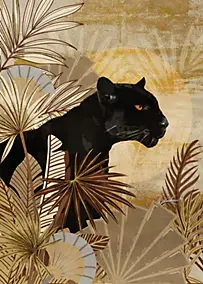 Affiche panthère savane l.50 x l.70 cm Dada art