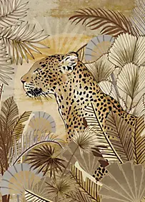 Affiche moderne léopard savane l.50 x l.70 cm Dada art