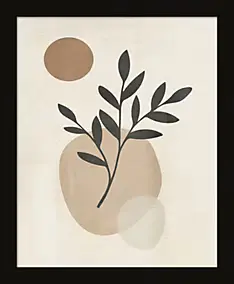 Image encadrée tige et soleil beige l.24 x H.30 cm Dada Art